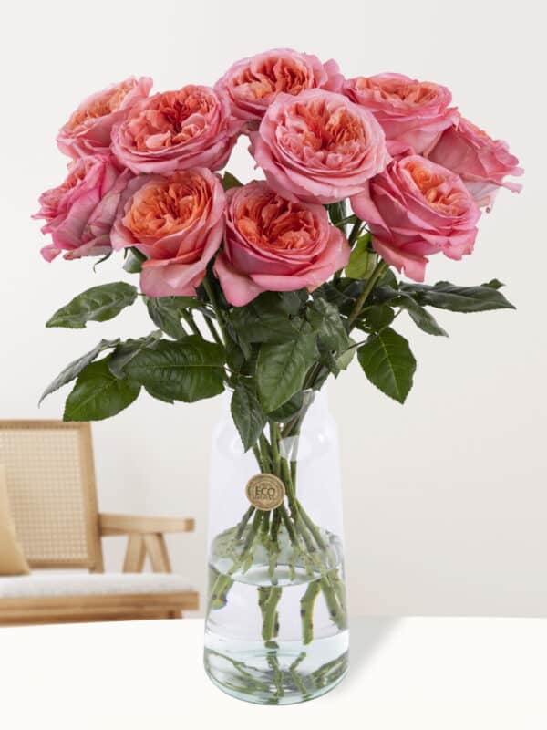 10 roze rozen uit Ecuador bezorgen