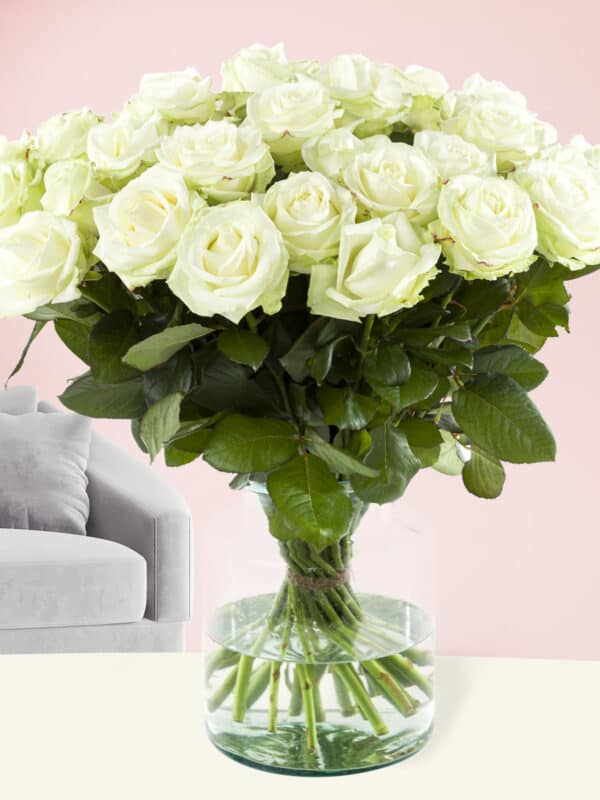 30 witte rozen - Avalanche bezorgen