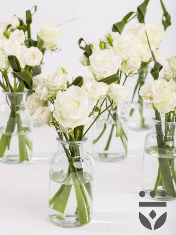 6 witte tafelstukjes