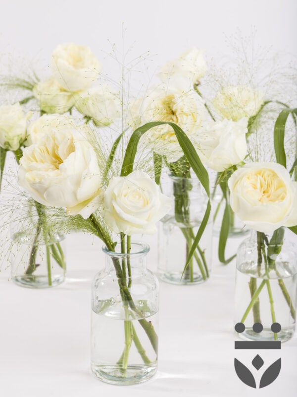 6 witte tafelstukjes