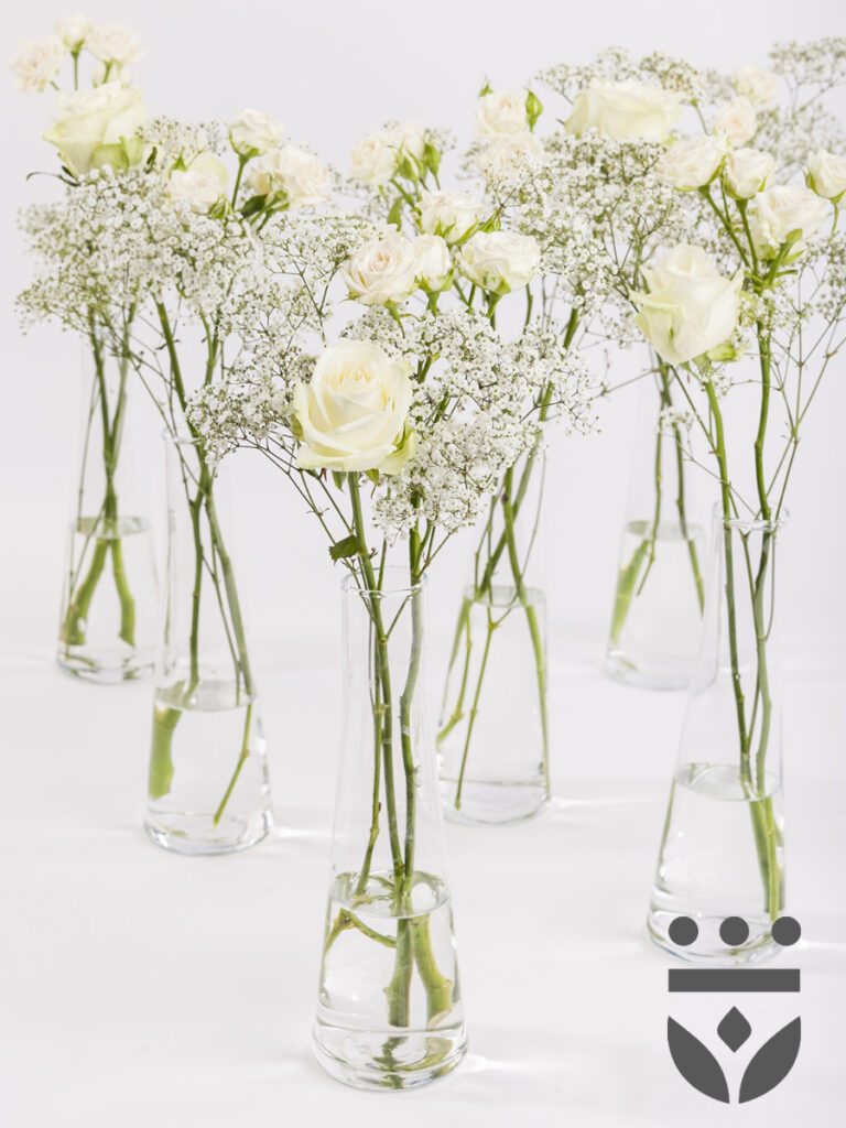 6 witte tafelstukjes