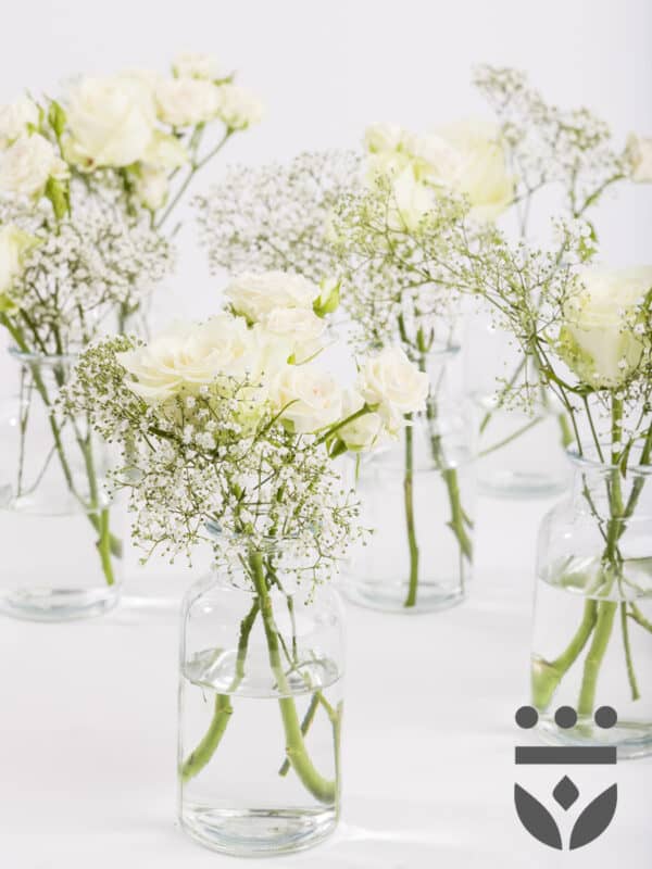 6 witte tafelstukjes