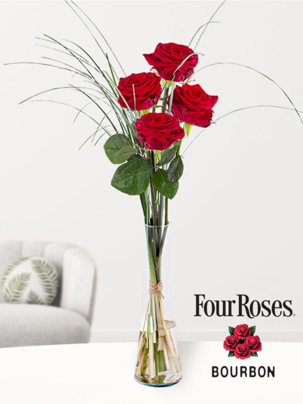 Vier rode rozen