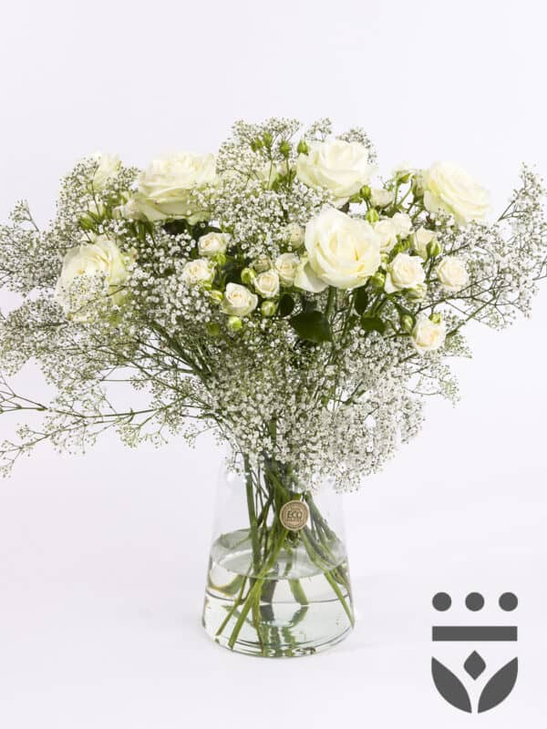 Wit centerpiece - Zilver | Medium bezorgen