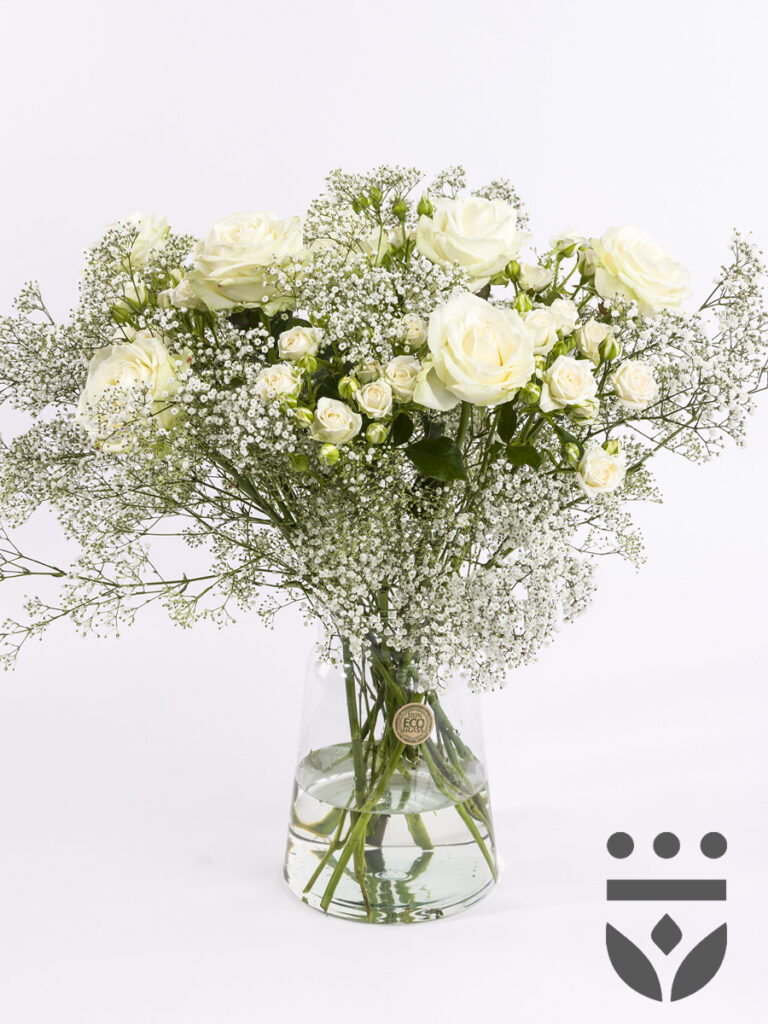 Wit centerpiece - Zilver | Medium bezorgen
