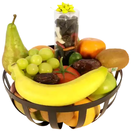 Beterschap fruitmand met drop koker