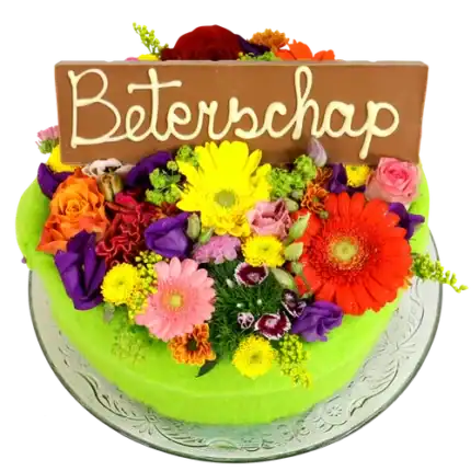 Bloementaart met beterschap reep