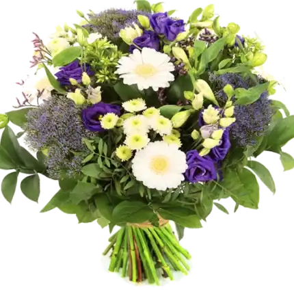 Boeket blauw paars wit