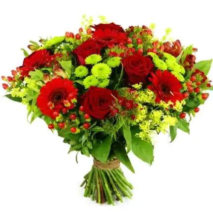 Boeket bloemen Rood groen