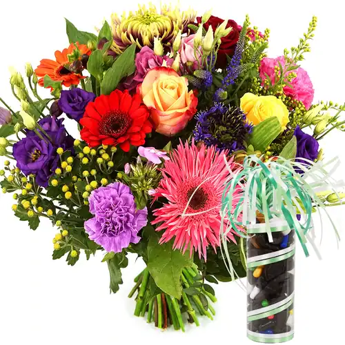 Fel gekleurde bloemen + 200 gram drop Fel gekleurde bloemen + 200 gram drop