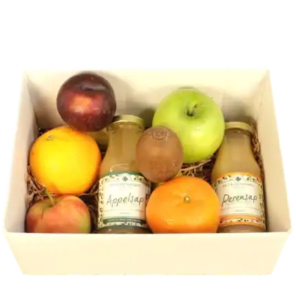 Fruitbox met 2 Olmenhorst sappen
