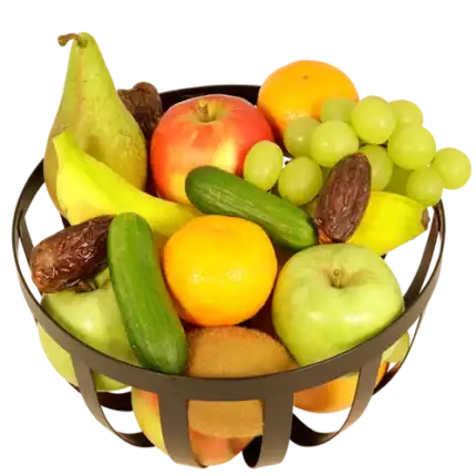 Fruitmand in luxe stalen mand Ø 25cm X H 14cm