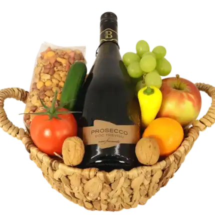 Fruitmand prosecco borrelmix Ø 30cm