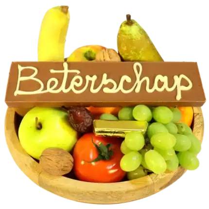 Fruitschaal beterschap met chocoladereep