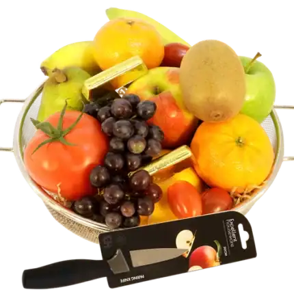 Fruitschaal groot + stevig fruitmes