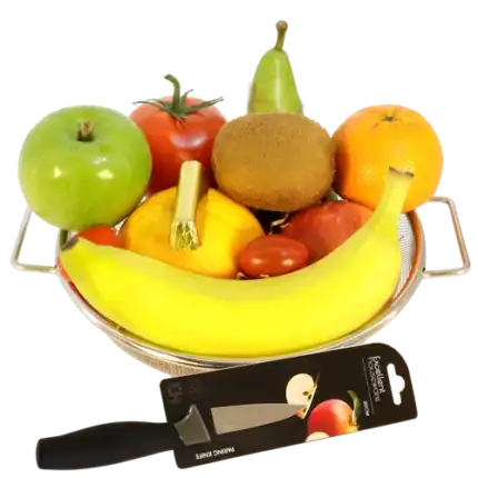 Fruitschaal klein + stevig fruitmes