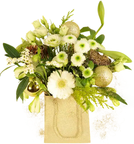 Goud tasje met kerstbloemen Goud tasje met kerstbloemen