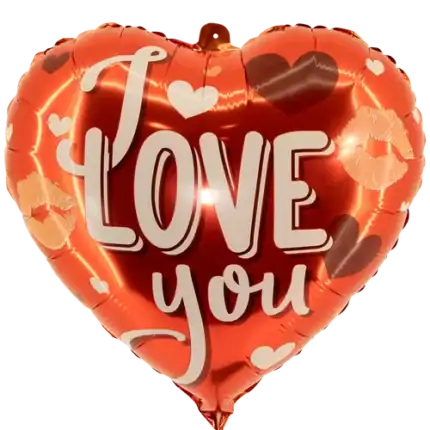 I love you ballon rood