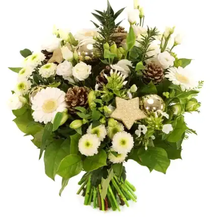 Kerst bloemen wit - goud