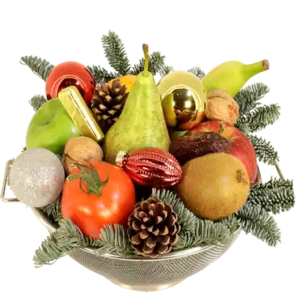 Kerst fruitmand basis