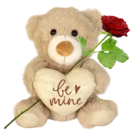 Knuffelbeertje Be Mine ca. 23 cm met be mine hart