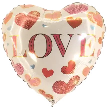 Love ballon met harten