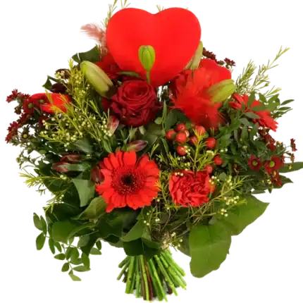 Love boeket rood met harten
