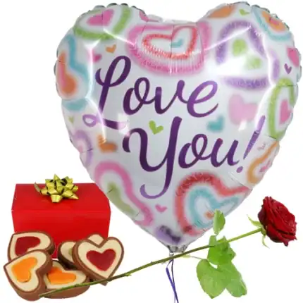 Love you heliumballon chocolade roos