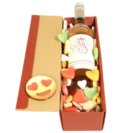 Marqués Rosé wijn met mixed hartjes snoep
