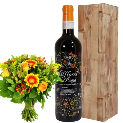 Milflores rode wijn Boeket bloemen