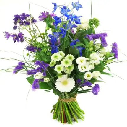 Plukboeket blauw paars wit