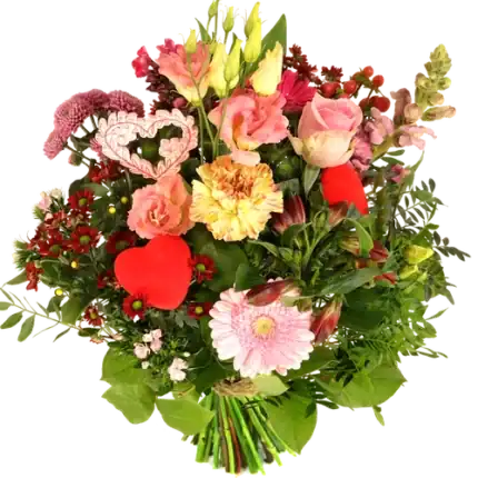 Romantische boeket bloemen roze - rood