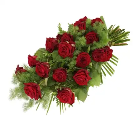 Rouwboeket rode rozen