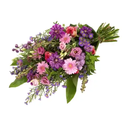 Rouwboeket roze paars