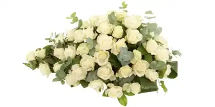 Rouwstuk 70 - 80 - 90 cm witte rozen