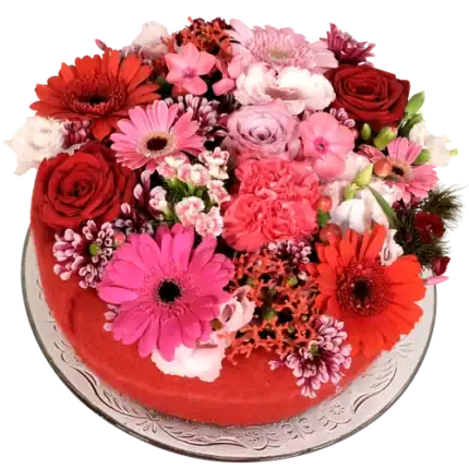 Roze rode bloementaart