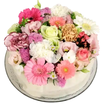 Roze wit pastel bloementaart