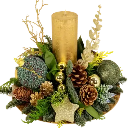 Rustiek kerststuk ca. Ø 35 cm