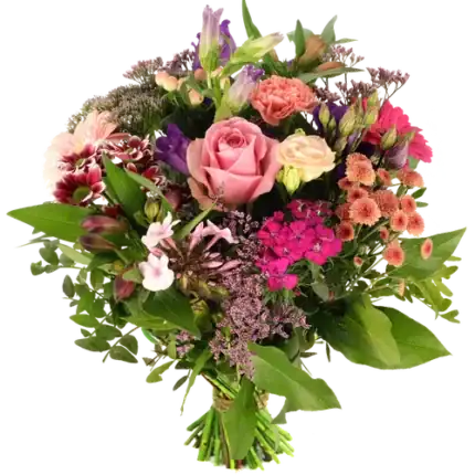 Seizoens bloemen roze en paars