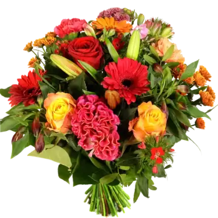 Surprise boeket roze - rood - oranje