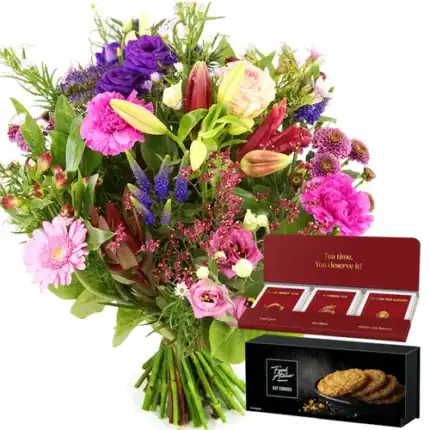 Veldgeplukt boeket + koek en thee