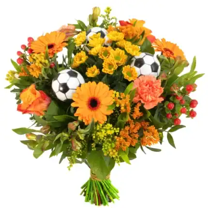 Voetbal boeket oranje