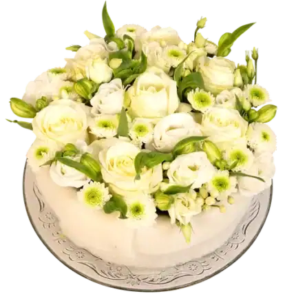 Witte rozen bloementaart